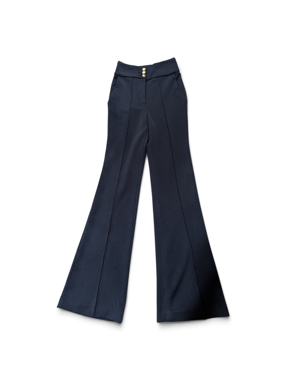Express Navy Flared Super High-Waist Pants